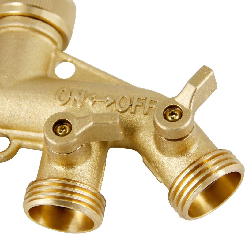Lifynste 4 Way Brass Hose Splitter, 3/4" Heavy-Duty Brass Garden Hose Splitter, Garden Hose Adapter Connector - Image 4